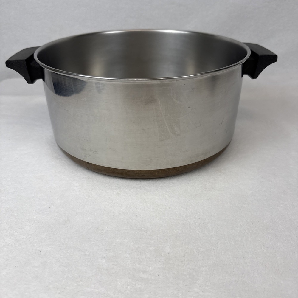 Revere Ware 1801 6qt Stock Pot Copper Bottom  No Lid 10" Clinton, ILL Vintage